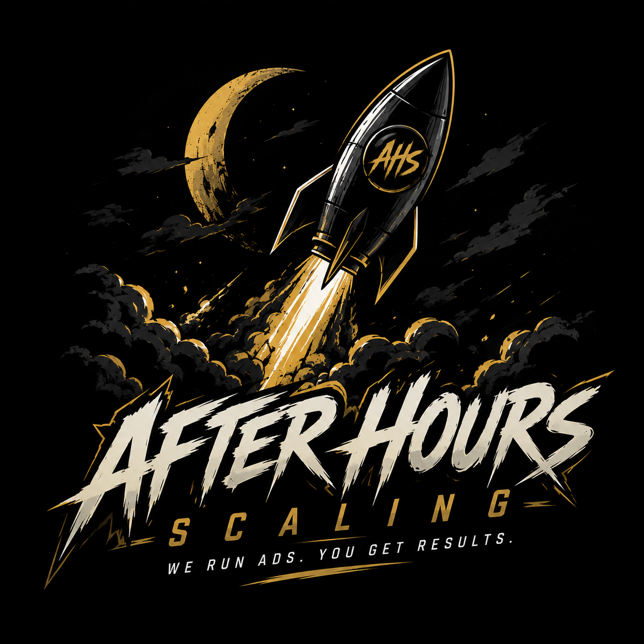 After Hours Scaling rocket launching toward the moon